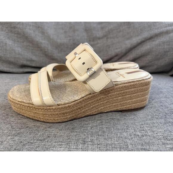 Sam Edelman Carson Platform Wedge Espadrille Slide Sandal Womens 8.5 Cream - Picture 4 of 11